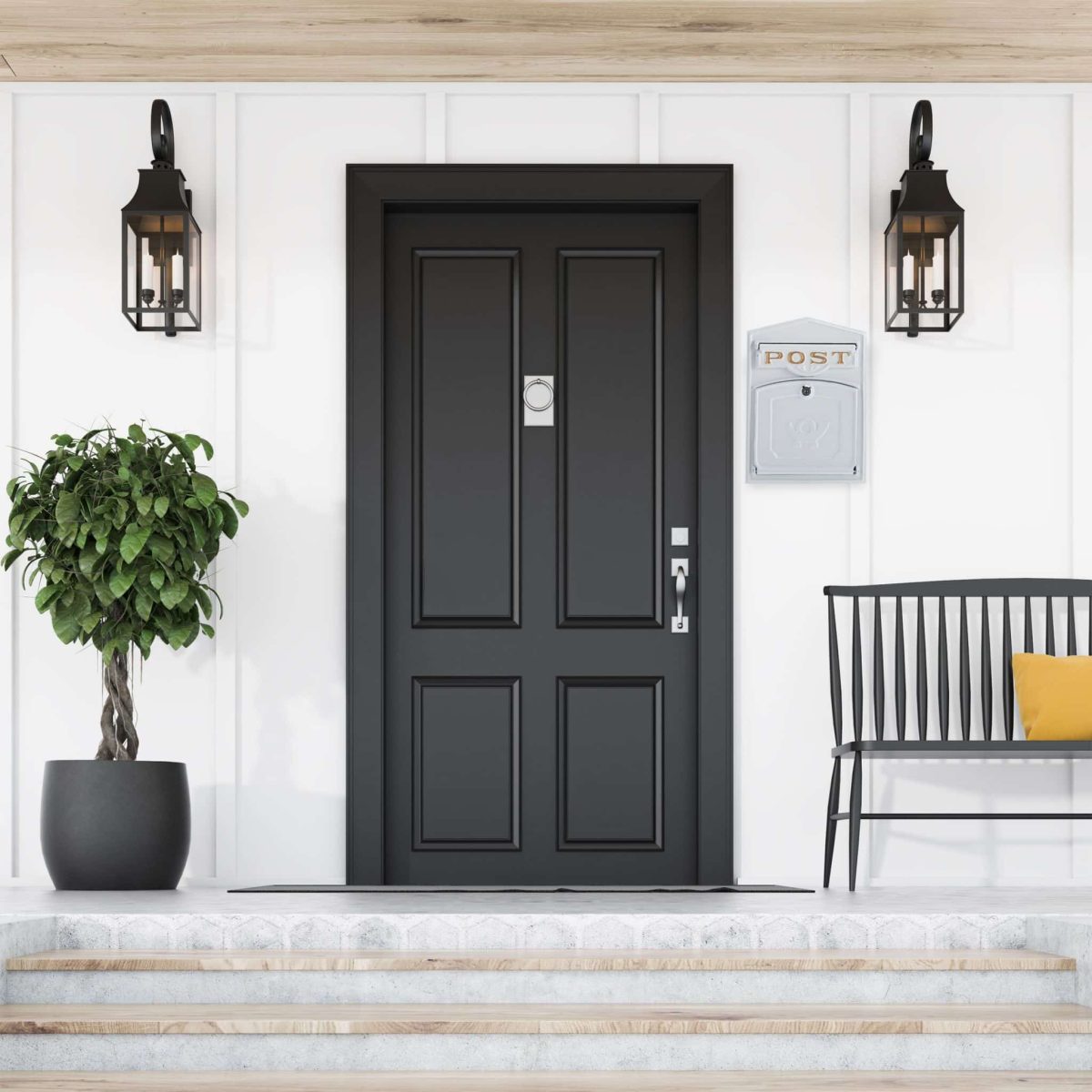 Cutie postala cu aspect vintage alba, pentru exterior, dimensiuni 31,5 x 23 x 9 cm, alb, Relaxdays - imagine 2