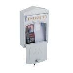 Cutie postala cu aspect vintage alba, pentru exterior, dimensiuni 31,5 x 23 x 9 cm, alb, Relaxdays - imagine 5