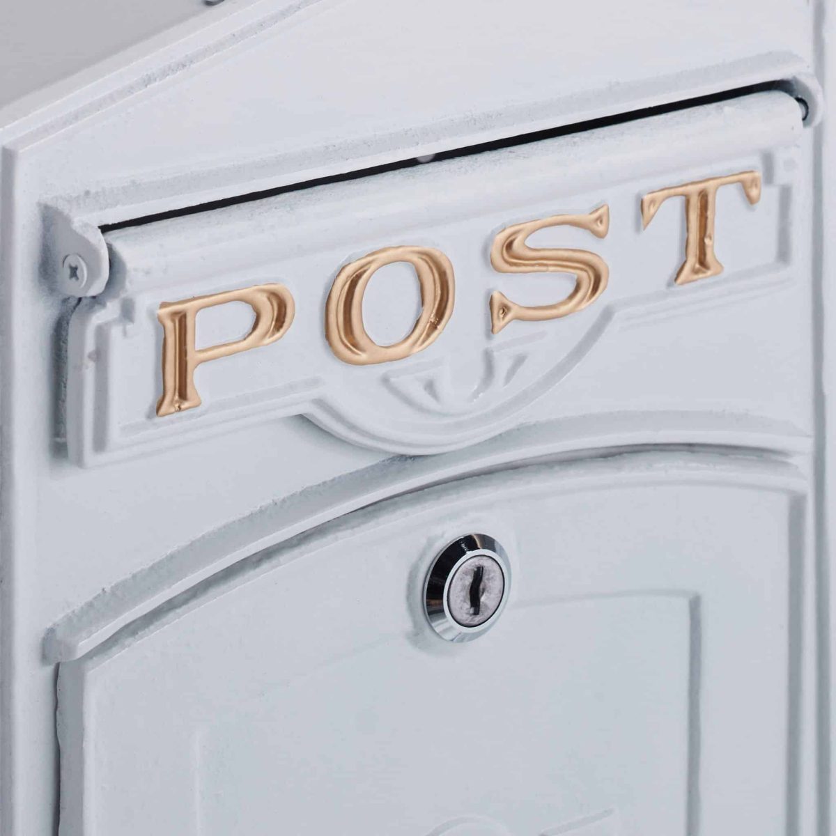 Cutie postala cu aspect vintage alba, pentru exterior, dimensiuni 31,5 x 23 x 9 cm, alb, Relaxdays - imagine 6
