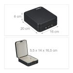 Seif portabil,Mini seif mobil,Caseta valori, Relaxdays, 6 x 16 x 20 cm - imagine 4