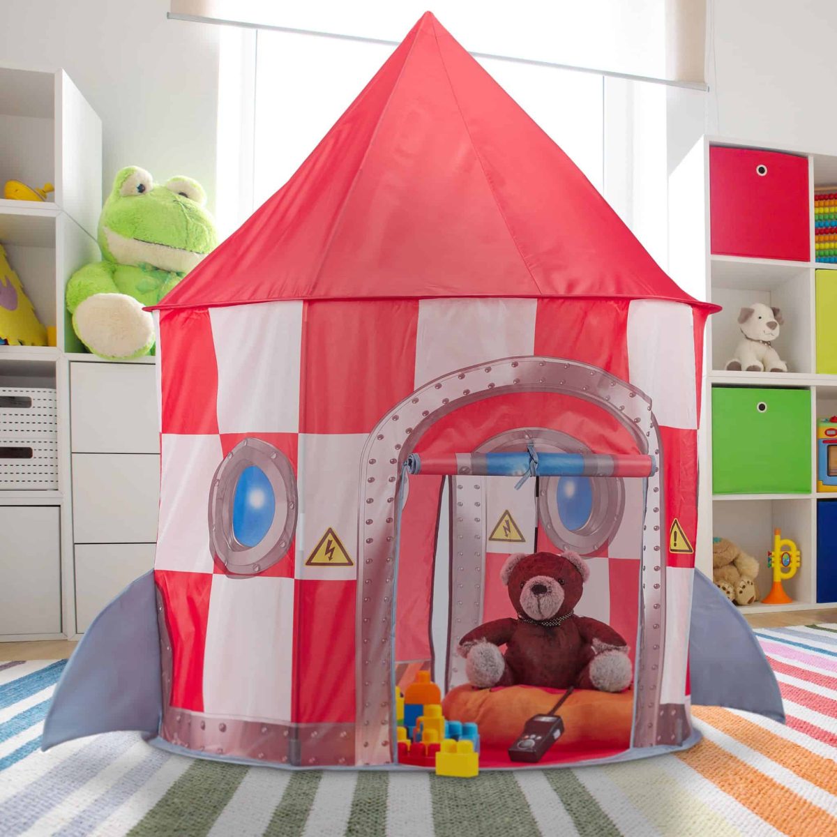 Cort de joaca pentru copii Relaxdays, multicolor, poliester, 100 x 100 x 130 cm - imagine 5