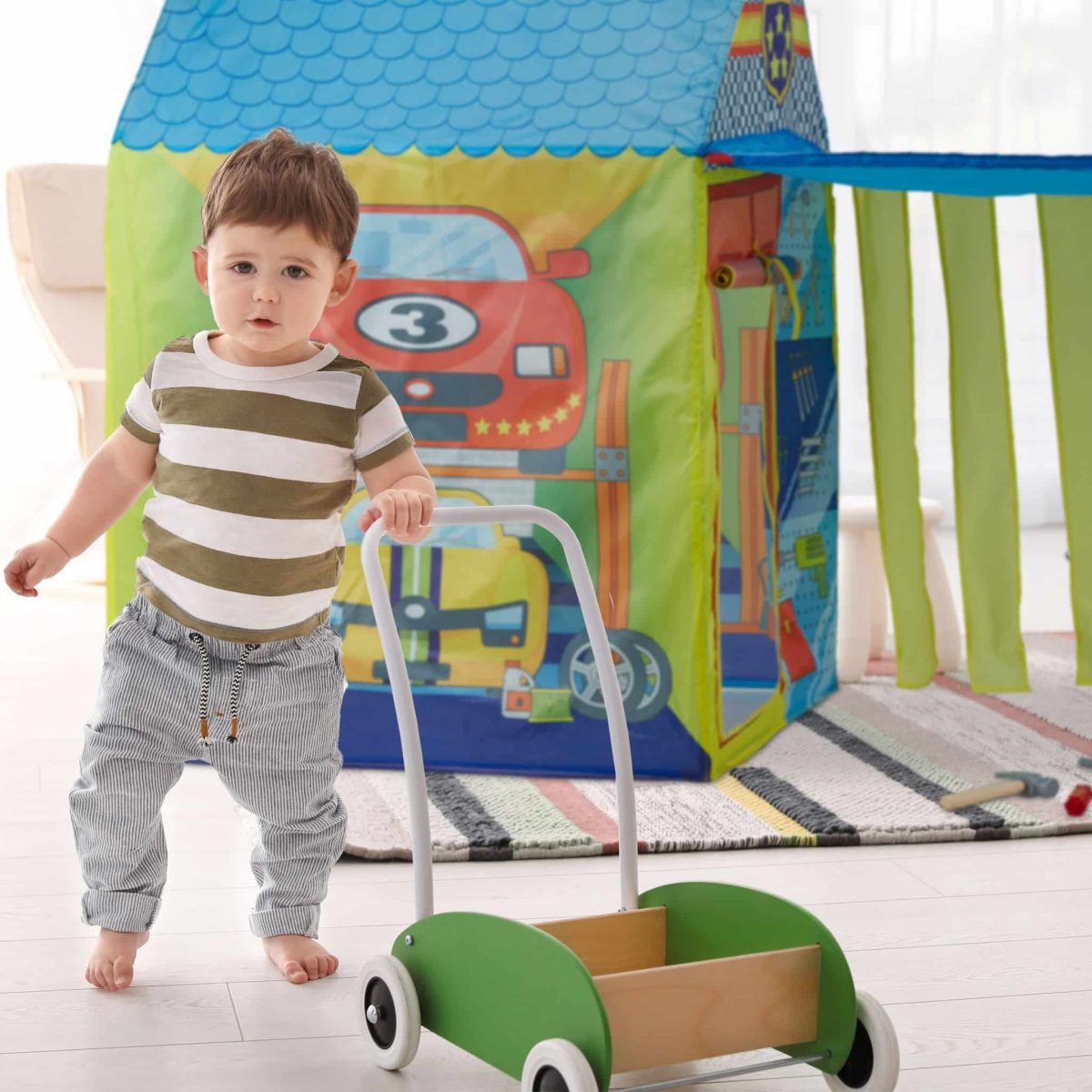 Cort de joaca pentru copii Relaxdays, poliester, multicolor, 146 x 75 x 109 cm - imagine 3