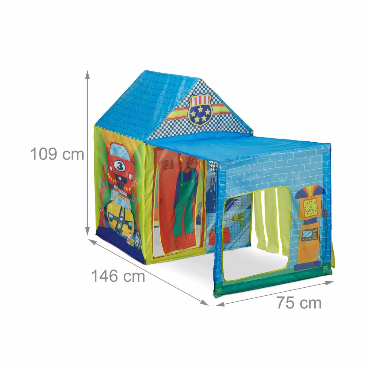 Cort de joaca pentru copii Relaxdays, poliester, multicolor, 146 x 75 x 109 cm - imagine 4