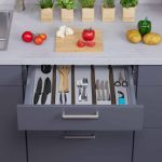 Set 4 x organizator reglabil pentru sertar, bambus/silicon, 6 x 1,5 cm, maro - imagine 4