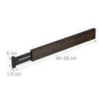 Set 4 x organizator reglabil pentru sertar, bambus/silicon, 6 x 1,5 cm, maro - imagine 2