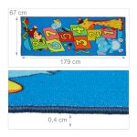 Covoras pentru copii cu animale si numere, din poliester/plastic, 0,4 x 67 x 179 cm, pentru dezvoltarea imaginatiei si mobilitatii cu ajutorul sotronului - imagine 4