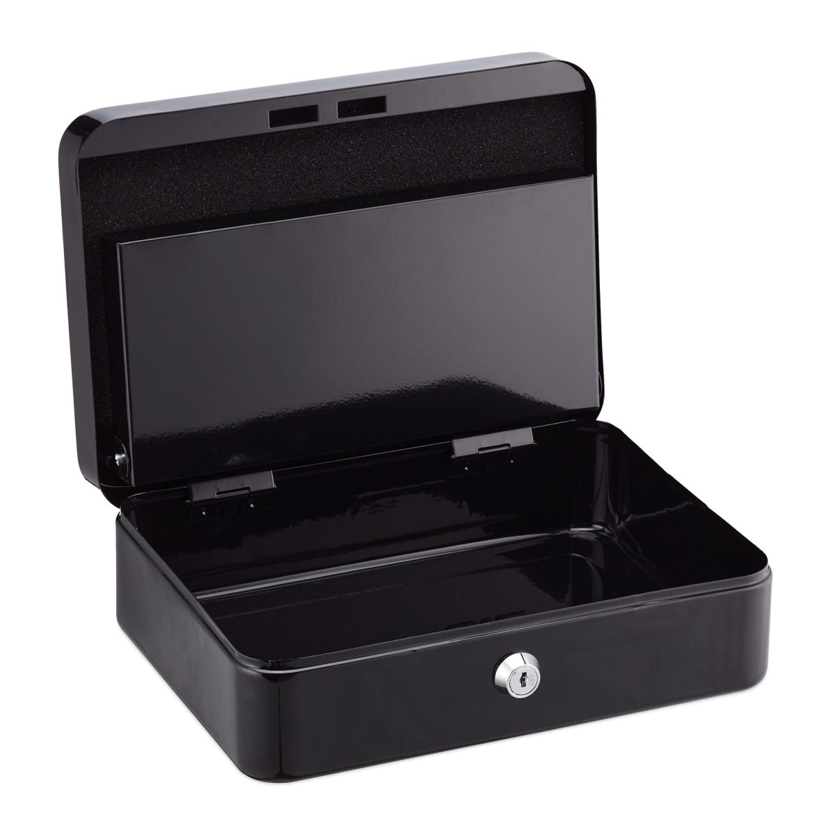 Caseta bani pentru monede si bancnote, Relaxdays, negru, dimensiuni 9 x 25 x 18 cm - imagine 6