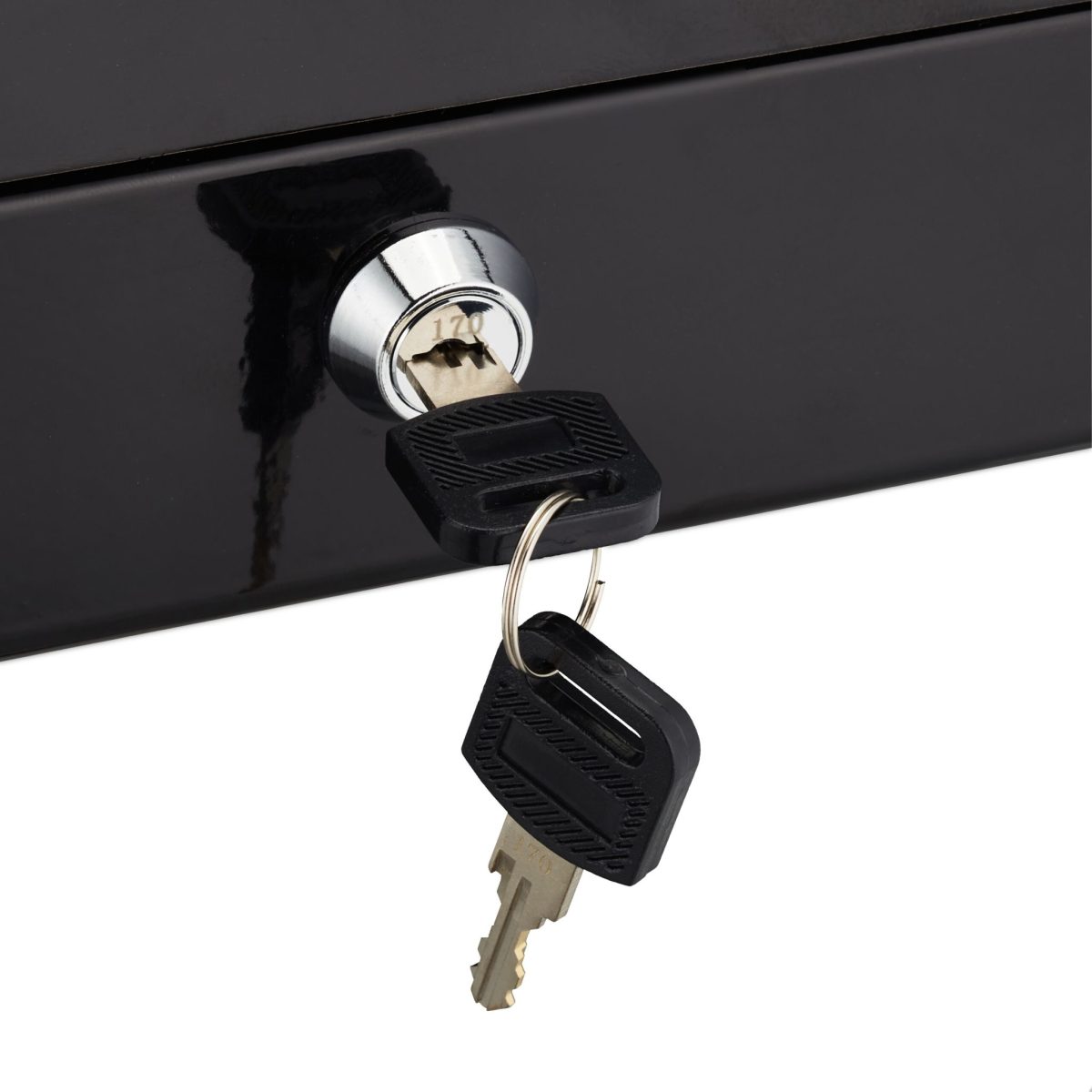 Caseta bani pentru monede si bancnote, Relaxdays, negru, dimensiuni 9 x 25 x 18 cm - imagine 7