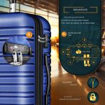 Set trolere pentru voiaj, 4 piese, marimi diferite, S, M, L, XL, include cantar, curele si eticheta pentru bagaje, cu incuietoare, albastru - imagine 2