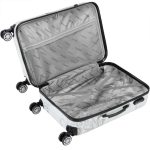 Troler cabina avion, L, 4 roti duble cu rotatie 360°, maner telescopic, cifru, - imagine 5