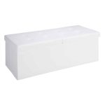 Banca 2 locuri cu spatiu depozitare, 100 L, capac pliabil, alb, 80 x 40 x 40 cm