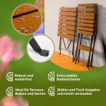 Set masa cu 2 scaune pliabile pentru terasa/balcon, CASARIA®, cadru metalic, lemn de salcam - imagine 3