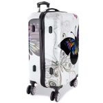 Troler cabina avion, L, 4 roti duble cu rotatie 360°, maner telescopic, cifru, - imagine 2