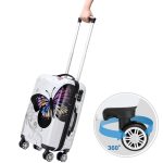 Troler cabina avion, L, 4 roti duble cu rotatie 360°, maner telescopic, cifru, - imagine 3