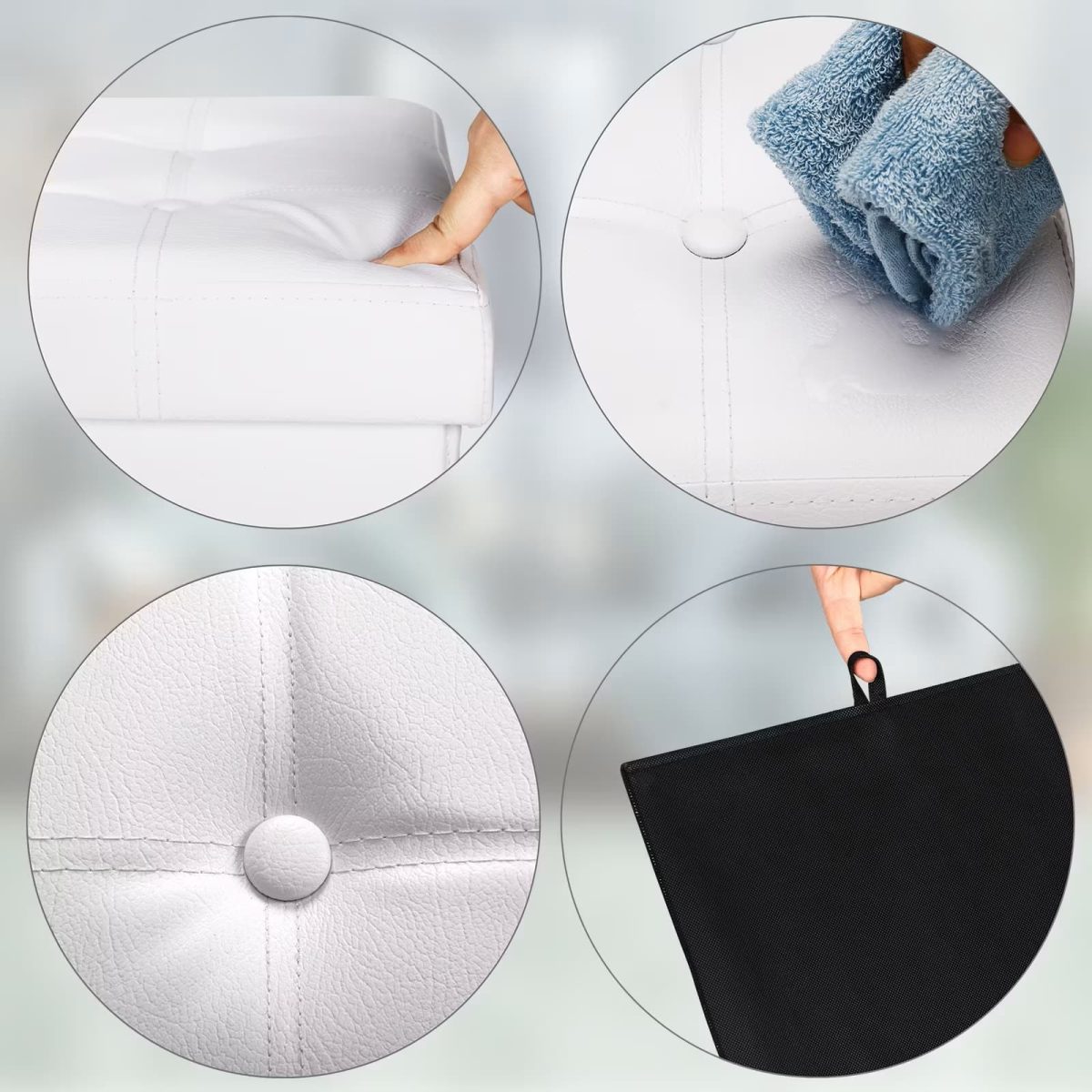 Banca pliabila cu spatiu depozitare, CASARIA®, 131 L, alb, 115 x 38 x 38 cm - imagine 2