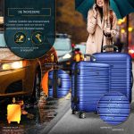 Set trolere pentru voiaj, 4 piese, marimi diferite, S, M, L, XL, include cantar, curele si eticheta pentru bagaje, cu incuietoare, albastru - imagine 5