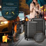 Set trolere pentru voiaj, 3 piese, marimi diferite, M, L, XL, include cantar, curele si eticheta pentru bagaje, cu incuietoare, gri inchis - imagine 6