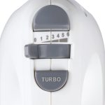 Mixer electric de mana, 250 W, 6 viteze si buton Turbo, alb - imagine 4