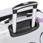 Set 3 trolere si bagaj de mana, M-L-XL, maner telescopic reglabil, roti duble robuste de 360°, blocaj cifru, alb - imagine 4