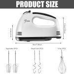 Mixer de mana, 150 W, 7 viteze, Tel dublu, palete de framantare, Alb/Negru - imagine 2