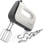 Mixer de mana Philips 5000 Series HR3741/00, 450W, 5 viteze, functie Turbo, Alb/Gri