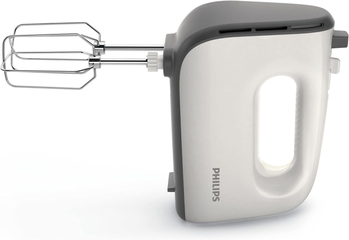 Mixer de mana Philips 5000 Series HR3741/00, 450W, 5 viteze, functie Turbo, Alb/Gri - imagine 4