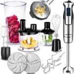 Set blender, 8 viteze, functie turbo, accesorii incluse, negru/gri