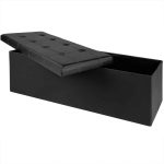 Banca 3 locuri cu spatiu depozitare, CASARIA®, 131 L, negru, 115 x 38 x 38 cm