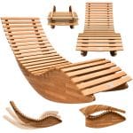 Sezlong balanosar din lemn de salcam certificat FSC®, optiune de fixare, forma ergonomica, 195 x 60 x 93 cm