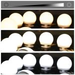 Masa de toaleta cu LED, Casaria®, sertar cu 3 compartimente, 4 rafturi, alb, MDF, 108 x 140 x 40cm - imagine 2