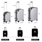 Set trolere pentru voiaj, 3 piese, marimi diferite, M, L, XL, maner telescopic, argintiu - imagine 5