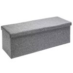 Banca pliabila cu spatiu pentru depozitare, CASARIA®, cadru MDF, gri, poliester, 80 x 40 x 40 cm