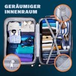 Set trolere pentru voiaj, 3 piese, marimi diferite, M, L, XL, maner telescopic, argintiu - imagine 4