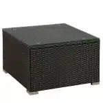 Set mobilier terasa Punta Cana L, 4 piese, canapea cu 3 locuri, 1 fotoliu, 1 taburet, masuta de depozitare, perne incluse, din Poliratan, antracit - imagine 4