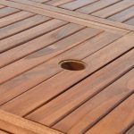 Set masa extensibila de lemn eucalipt cu 6 scaune pliabile si reglabile, gradina si terasa,CASARIA®, extensibila, cu loc pentru umbrela, spatar reglabil pe 5 pozitii cu forma ergonomica, lemn de eucalipt certificat FSC® - imagine 2