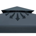 Pavilion 3 x 3 m, Casaria®, protectie UV 50+, antracit - imagine 2