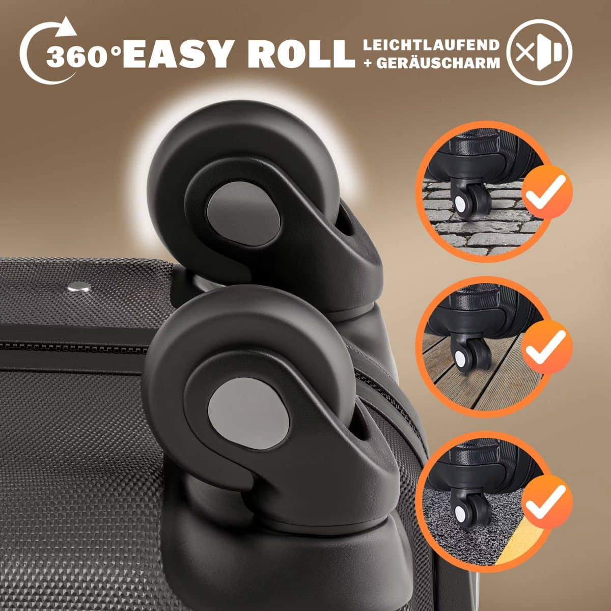 Set trolere pentru voiaj, 3 piese, marimi diferite, M, L, XL, maner telescopic, negru - imagine 5