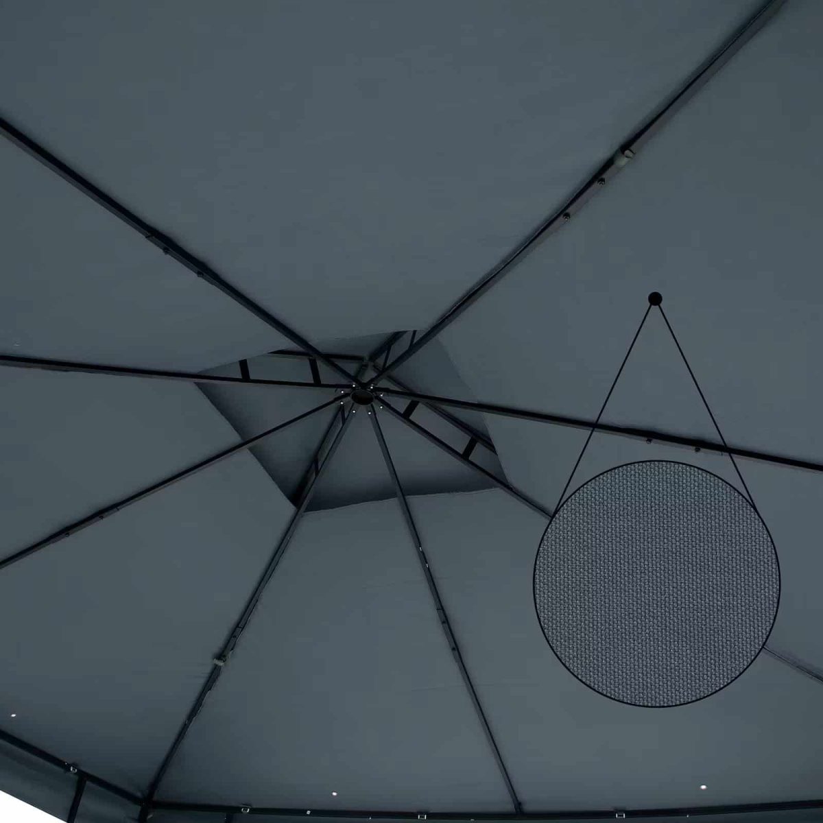 Pavilion 3 x 3 m, Casaria®, protectie UV 50+, antracit - imagine 3