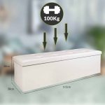 Banca pliabila cu spatiu depozitare, CASARIA®, 131 L, alb, 115 x 38 x 38 cm - imagine 5