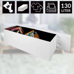 Banca pliabila cu spatiu depozitare, CASARIA®, 131 L, alb, 115 x 38 x 38 cm - imagine 6