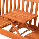 Banca de gradina cu masuta incorporata, lemn de eucalipt certificat FSC®, 153 x 57 x 90 cm - imagine 2