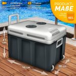 Lada frigorifica electrica 40L cu roti, pentru masina si priza, raceste cu pana la 18°C ​​sub temperatura exterioara si incalzeste pana la 65°C, gri - imagine 4