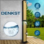Dus solar pentru exterior, robinet si cap de dus incluse, negru/auriu, 35 litri, incalzire 60° - imagine 2