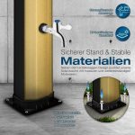 Dus solar pentru exterior, robinet si cap de dus incluse, negru/auriu, 35 litri, incalzire 60° - imagine 4