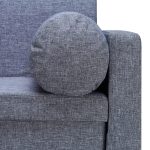 Banca 2 locuri cu spatar, fotoliu, Relaxdays, spatiu de depozitare, 115 cm, bumbac/MDF, gri - imagine 6