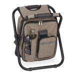 Scaun de pescuit/camping pliabil, cu rucsac, confortabil si stabil, 42 x 35 x 29 cm, maro
