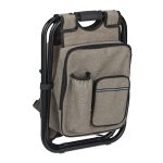 Scaun de pescuit/camping pliabil, cu rucsac, confortabil si stabil, 42 x 35 x 29 cm, maro - imagine 7