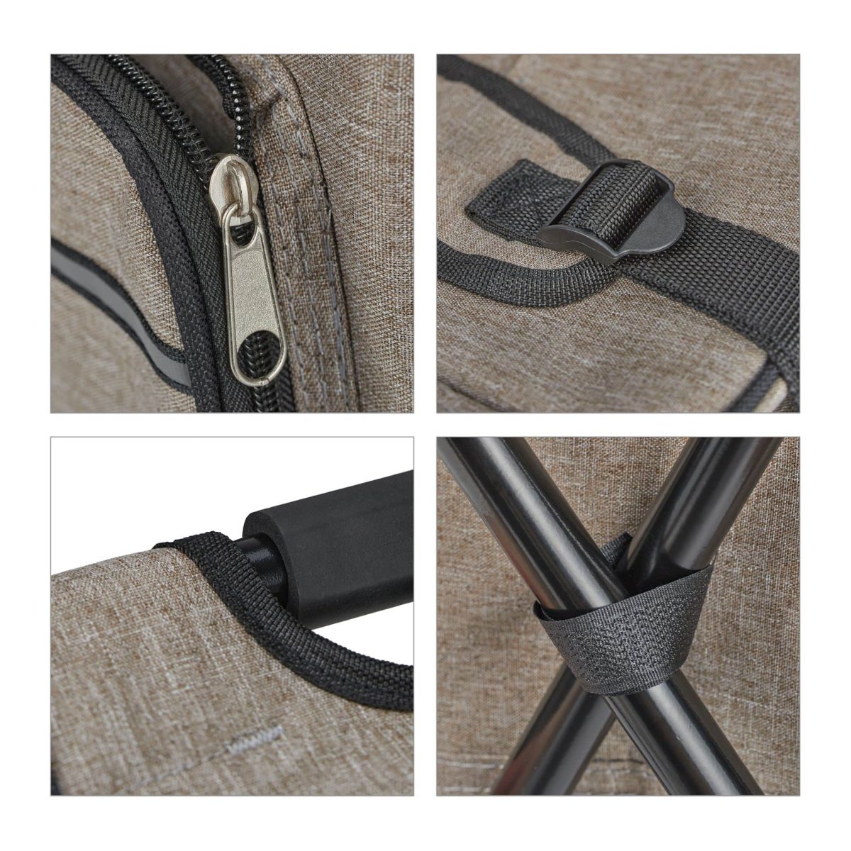 Scaun de pescuit/camping pliabil, cu rucsac, confortabil si stabil, 42 x 35 x 29 cm, maro - imagine 2