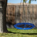 Leagan pentru copii Relaxdays, tip disc, diametru 120 cm, sarcina maxima 100 kg, mov - imagine 2
