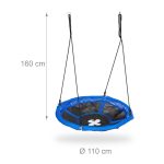 Leagan pentru copii Relaxdays, tip disc, diametru 120 cm, sarcina maxima 100 kg, mov - imagine 4